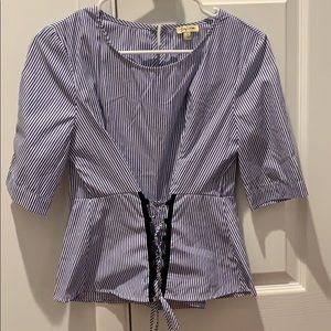 Blue and white stripe top